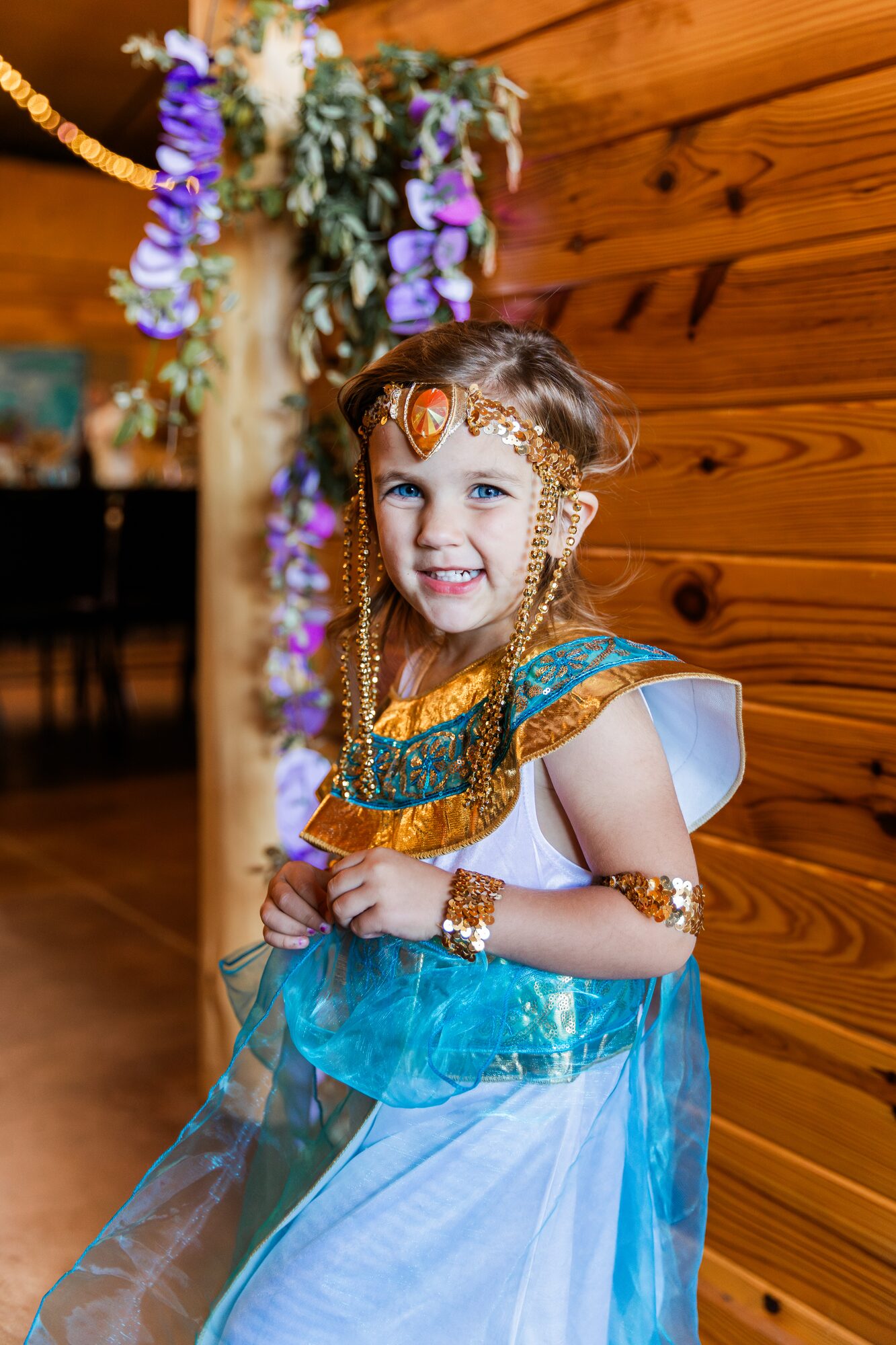 A student dressed as an ancient Egyptian princess for history day